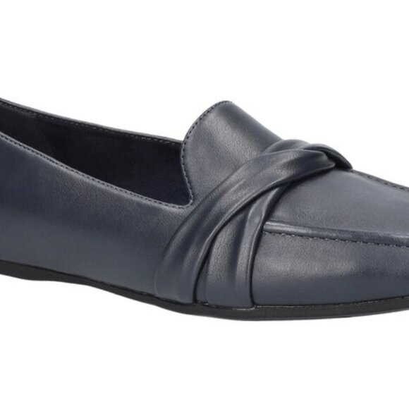 Easy Street Women's Betty Square Toe Flats Size 6 WW Extra Wide NEW Navy Office - Picture 1 of 9